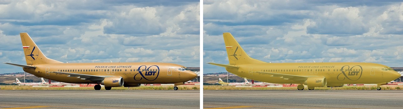 DeepLabV3 on an aeroplane: original and overlay