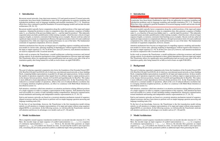 LocateAnything locating the first paragraph on the second page of Attention Is All You Need
