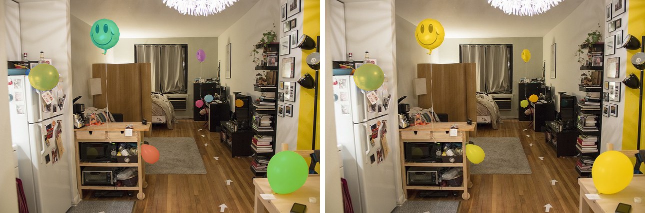 SAM3 balloon prompt: per-instance masks against one merged semantic mask
